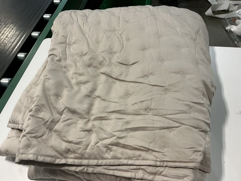 Condition photo showing Good Condition for ( incomplete ) quince bamboo dream quilt set, king/cal king, sand
