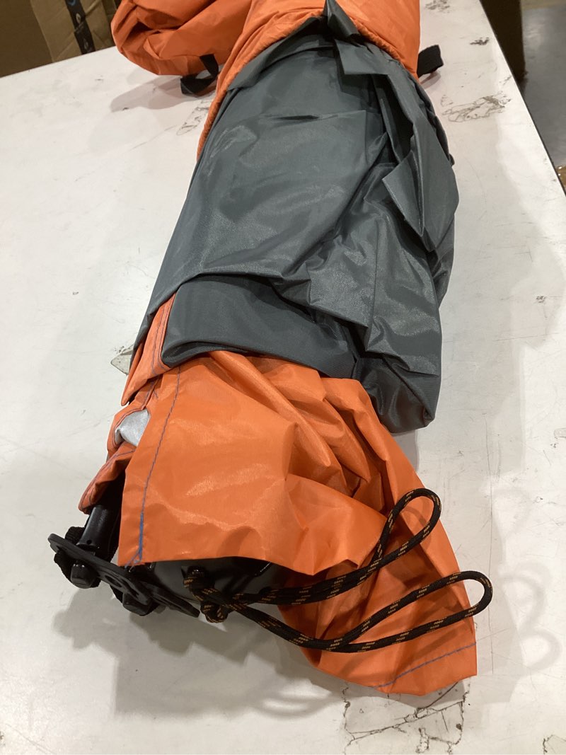 Condition photo showing As Is for oileus x-large 4 person beach tent sun shelter - portable sun shade instant tent for beach with carrying bag, stakes, 6 sand pockets, anti uv for fishing hiking camping, waterproof windproof, orange
