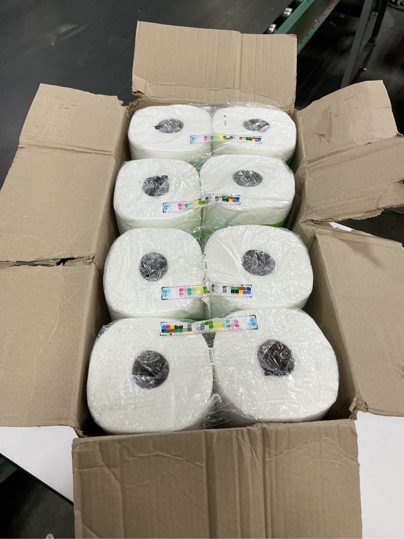 Condition photo showing New/Like New for Bounty Quick Size Paper Towels, White, 8 Family Rolls Family 8 Rolls (107 Sheets)