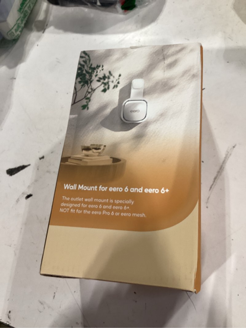 Condition photo showing As Is for wall mount holder for eero 6 and eero 6+ router mesh wi-fi system, no messy wires, space saving, outlet wall mount for eero 6 plus, stand bracket for eero 6 extender, 3 pcs