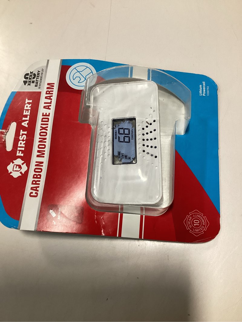 Condition photo showing As Is for Kidde Carbon Monoxide Detector, Propane, Natural, Methane, & Explosive Gas Alarm, Plug-in Wall with 9-Volt Battery Backup, Digital LED Display