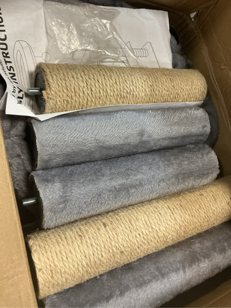Condition photo showing Good Condition for twdepart 42.5'' cat tree for indor cats, multifunctional cat tower with cozy condo, perches, scratching posts and hammock, grey… 42.5‘’ grey