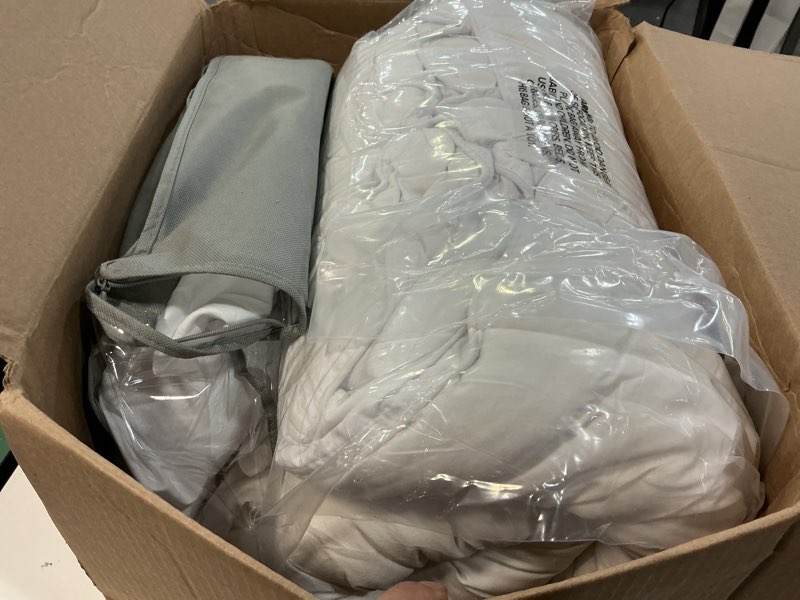 Condition photo showing Good Condition for Bare Home Bed-in-A-Bag 7 Piece Comforter & Sheet Set - Full - Goose Down Alternative - Ultra-Soft 1800 Premium - Bedding Set (Full, White/White) Full 16 - White/White