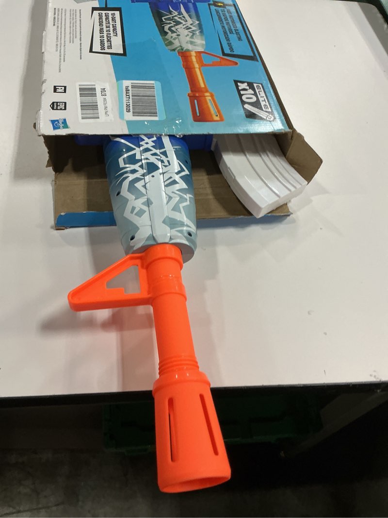 Condition photo showing As Is for Nerf Fortnite Blue Shock Blaster, 10-Dart Clip, 10 Elite Nerf Darts, Includes Bonus Code to Unlock The Beat Wrap in The Game, Motorized Dart Blaster