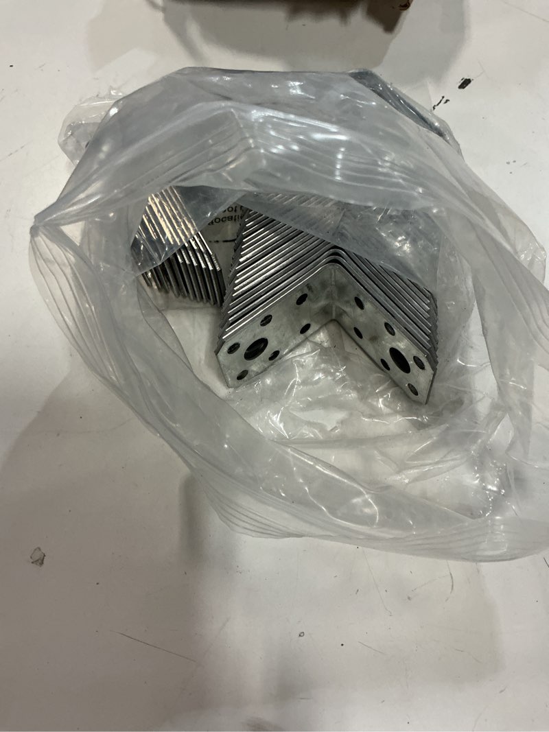 Condition photo showing New/Like New for shimeyao 50pcs 2x2x1-3/8 steel l bracket 1.7mm thick metal angle 90 degree reinforcing rib corner brace heavy duty metal corner brace shelf brackets for wood shelf furniture cabinet