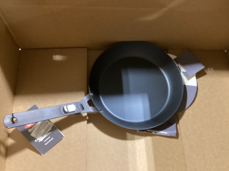 OXO Outdoor Pre-Seasoned Carbon Steel 10" Frying Pan Skillet, Detachable Handle for Easy Storage, In