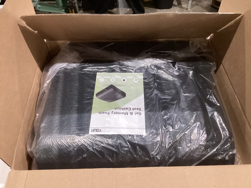 Condition photo showing New/Like New for YOUFI Extra Thick Large Seat Cushion -19 X 17.5 X 4 Inch Gel Memory Foam Cushion with Carry Handle Non Slip Bottom - Pain Relief Coccyx Cushion for Wheelchair Office Chair (Black (1PACK)) Large(19''x17.5''x4'') Black (1pack)