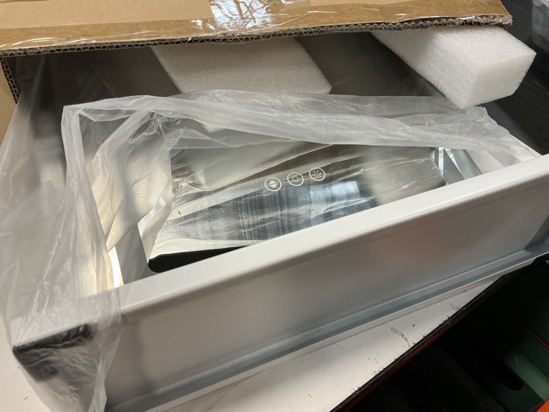 Condition photo showing Good Condition for kcavvi vanity mirror with lights, height-adjustable & 360° rotation, 1/10x magnification, three color lighting modes, makeup mirror smart touch control, large vanity desk mirror (17.5in,white) 17.5"l x 15.5"w