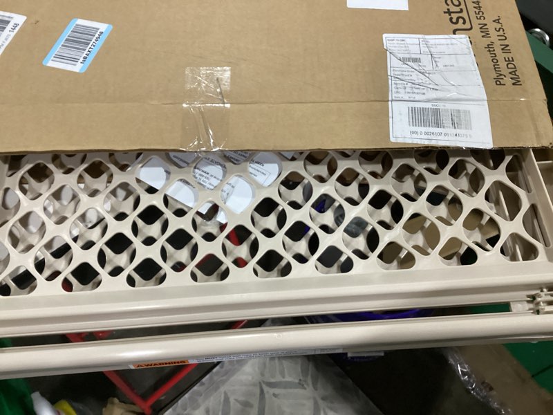 Condition photo showing New/Like New for toddleroo by north states - supergate ergo baby gate: plastic baby gate for stairs & doorways - adjustable indoor safety gate - made in usa - 26 to 42 inches wide - 26 inches tall - sand