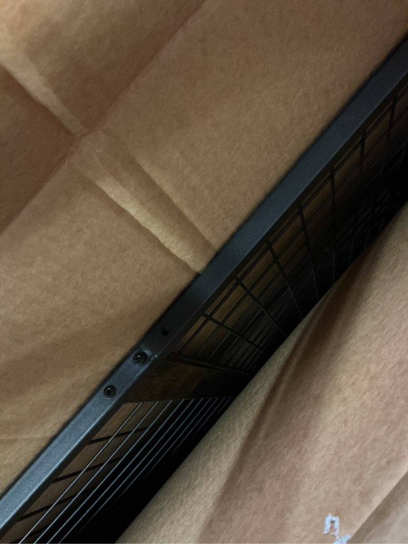 Condition photo showing Good Condition for Grid Wall Panel 5.7’ x 2’ FT Grid Display Rack, Movable Gridwall Display Stand, Sturdy Floorstanding Wire Grid Rack, Rustic Brown and Black TCJ17BF 1 Rustic Brown and Black