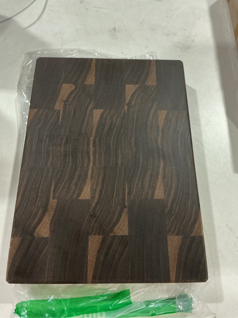 Condition photo showing Good Condition for the boardsmith walnut sidekick end grain cutting board - walnut wood cutting board for kitchen - kitchen cutting board - wooden cutting board
