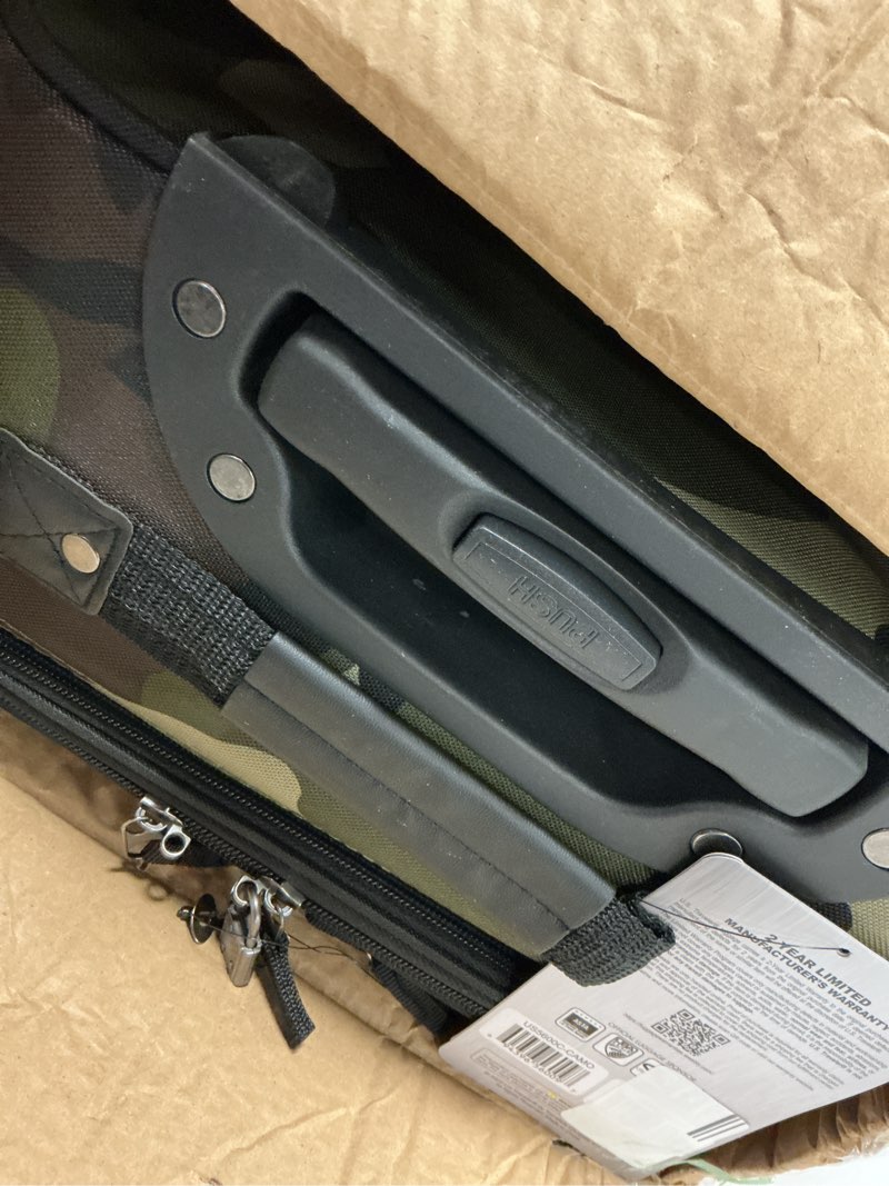 Condition photo showing Good Condition for U.S. Traveler Rio Lightweight Softside Rolling Carry-on Suitcase, 2-Wheel Single, Camouflauge Camouflage 2-Wheel Single (21")