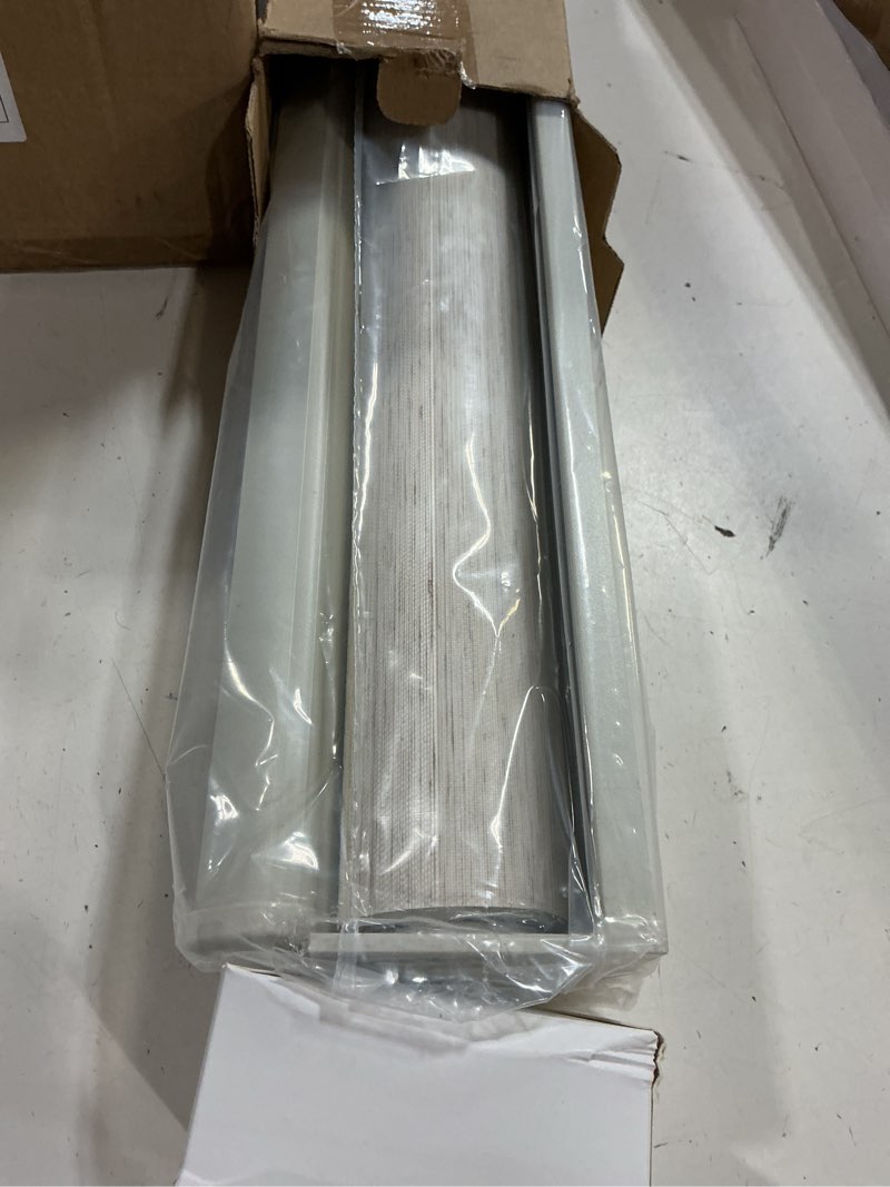 Condition photo showing New/Like New for joydeco linen zebra blinds for windows, cordless privacy light filtering dual layer window shades, free-stop roller blinds for home, 15" w x 48" h linen 15"w x 48"h