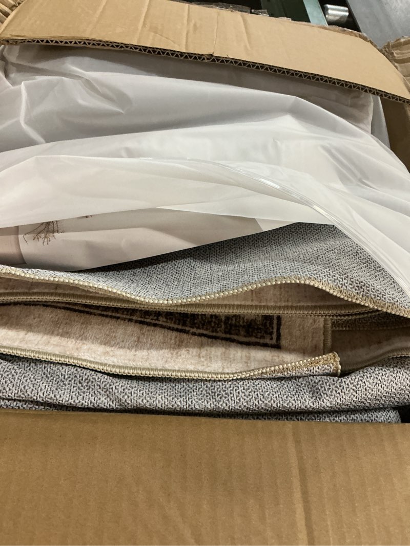 Condition photo showing Good Condition for 8x10 Area Rugs for Living Room, Stain Resistant Neutral Washable Rugs for Dining Rooms, Floral Vintage Non-Slip Thin Large Size Area Rug(Brown) Brown-1 8' x 10' (Rectangular)