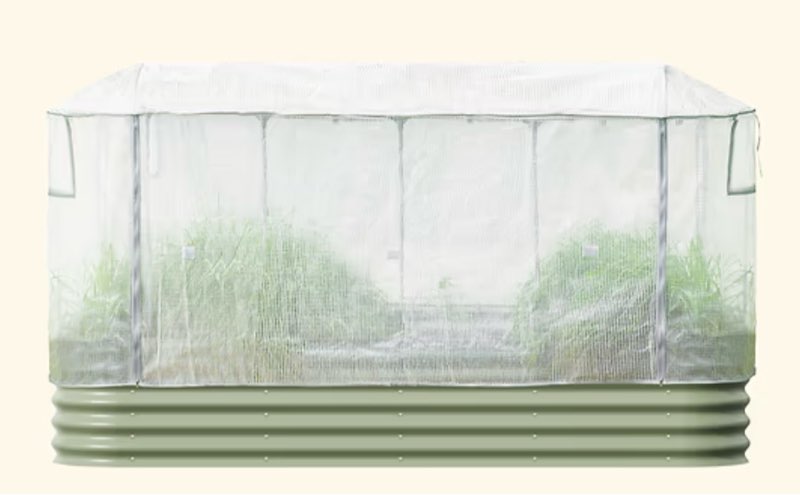 Plant Covers Freeze Protection, 2 Pack 6.1 x 3 x 1.6 ft Rectangular Raised Garden Bed Cover with Dra