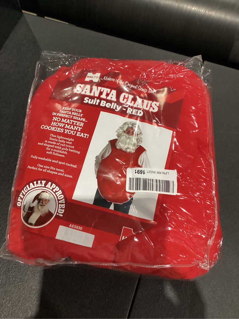 Condition photo showing As Is for Halco Mens Santa Suit Stuffer - One Size Fits Most