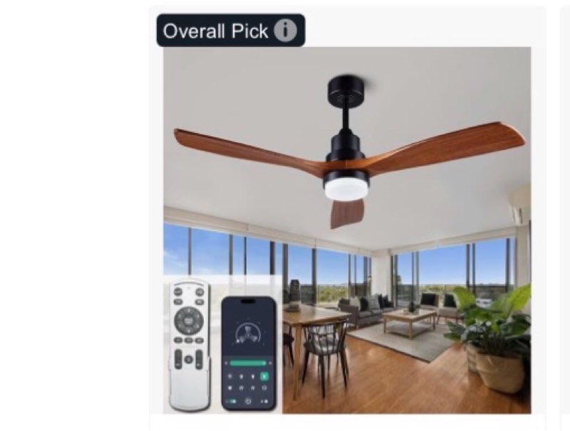 52" ceiling fans with light, solid wood ceiling fan with remote control and dc motor, with rgb funct