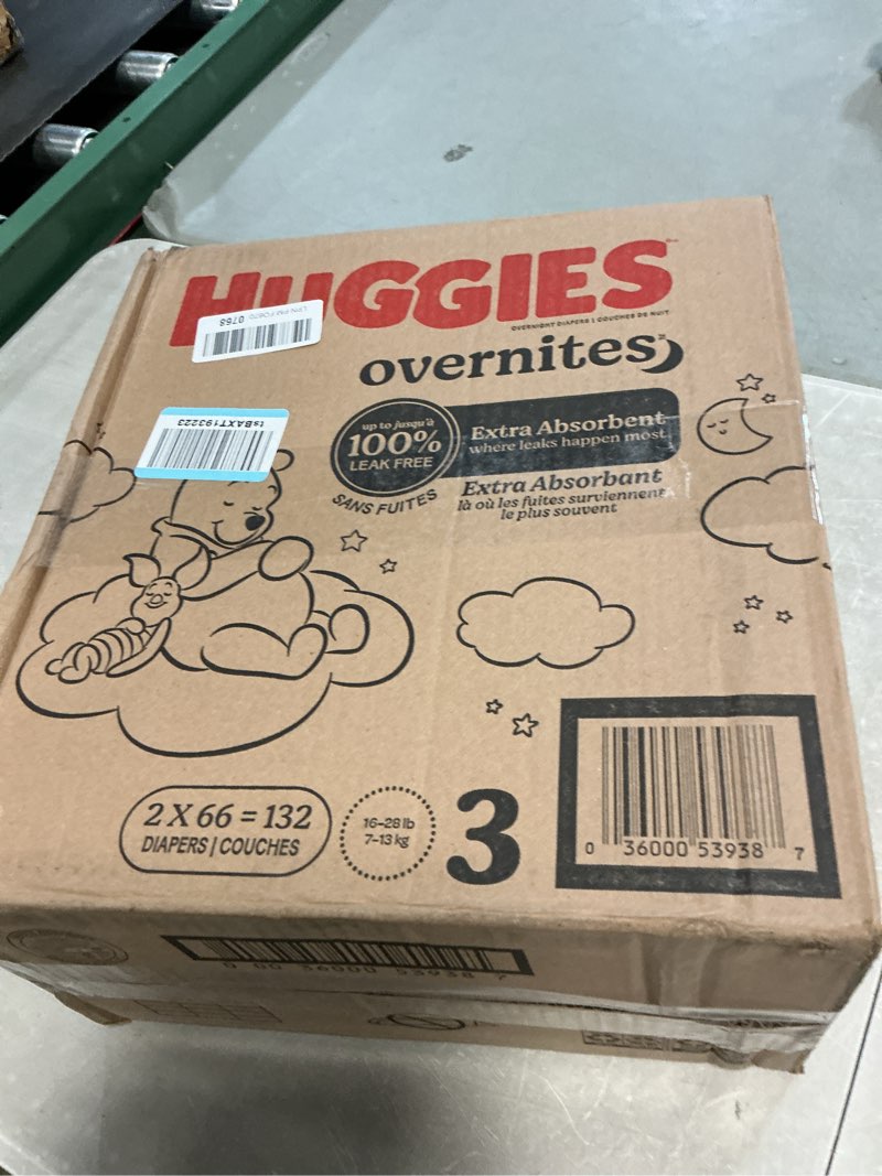Condition photo showing New/Like New for Huggies Disposable Overnight Diapers - Size 3 - 132ct