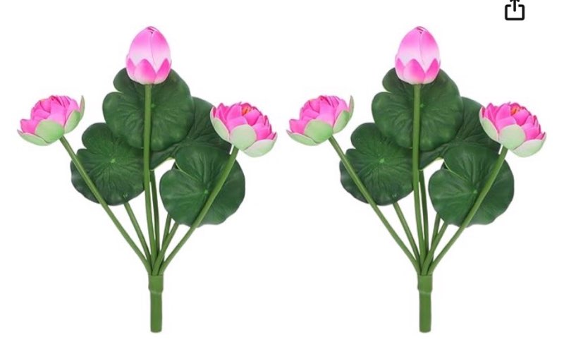 veemoon 2pcs fake lotus flower bouquet faux lotus decoration realistic floral with stems artificial flower arrangements supplies silk floral art for home office table centerpiece decor, pink