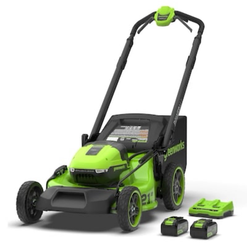 Greenworks 24-volt, 21-in Self Propelled Battery Walk Mower with (2) 5 Ah Batteries & Charger Included