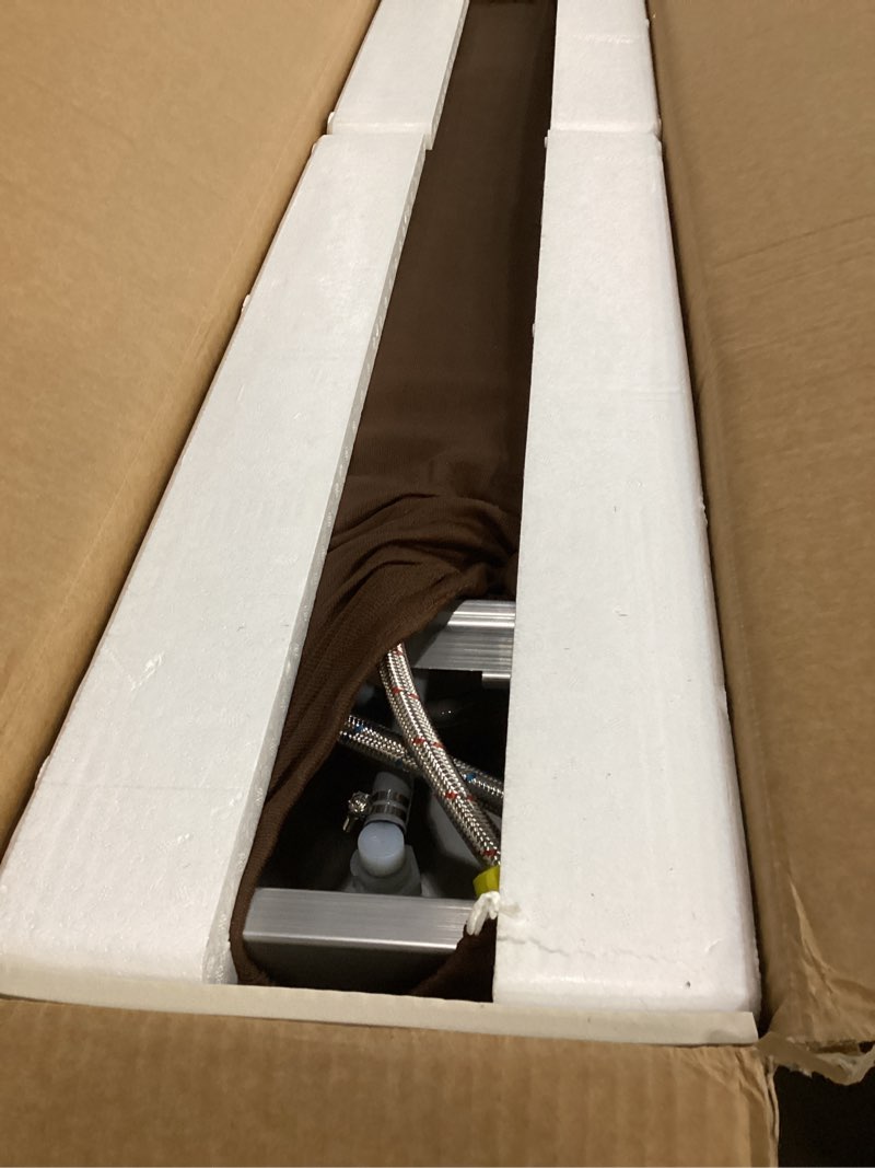 Condition photo showing Good Condition for vevor shower panel tower system, 5 shower modes, digital display shower panel, rainfall, 8 massage jets, tub spout, 3-setting handheld shower head 59" hose, stainless steel wall-mounted shower set