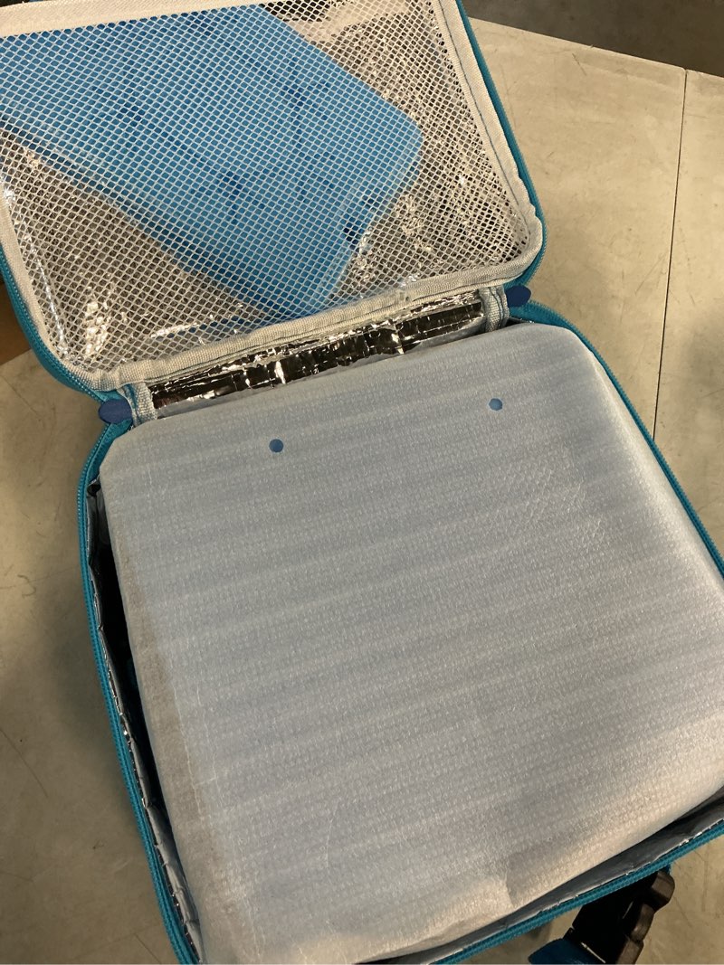 Condition photo showing New/Like New for bento lunch box with 8oz soup thermo,kids leakproof 4 compartment lunch food containers with sauce cup and ice pack,kids thermo insulated hot food jar and lunch bag for school,trvael-blue