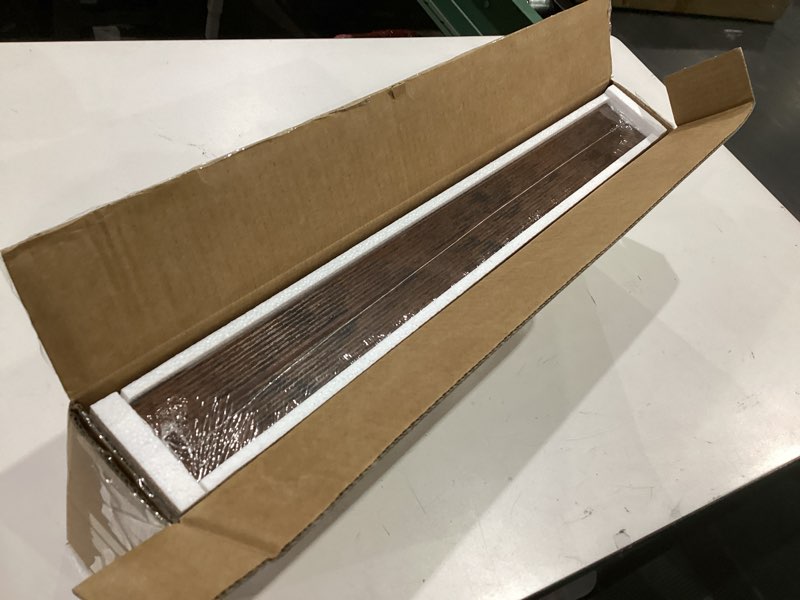 Condition photo showing New/Like New for bayka floating shelves, 22.5 inches rustic wood wall shelves for bathroom?bedroom, living room, kitchen & book, hanging display decor organization shelf with 22 lbs capacity (rustic brown) b. rustic brown - americana farmhouse style 22.5inches
