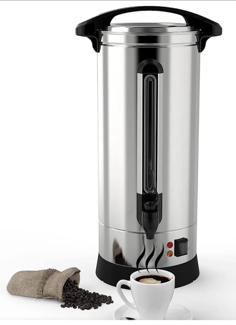 garvee 18l(120cup)coffee pot, stainless steel coffee urn with silicone faucet for parties, office, catering events, meeting rooms
