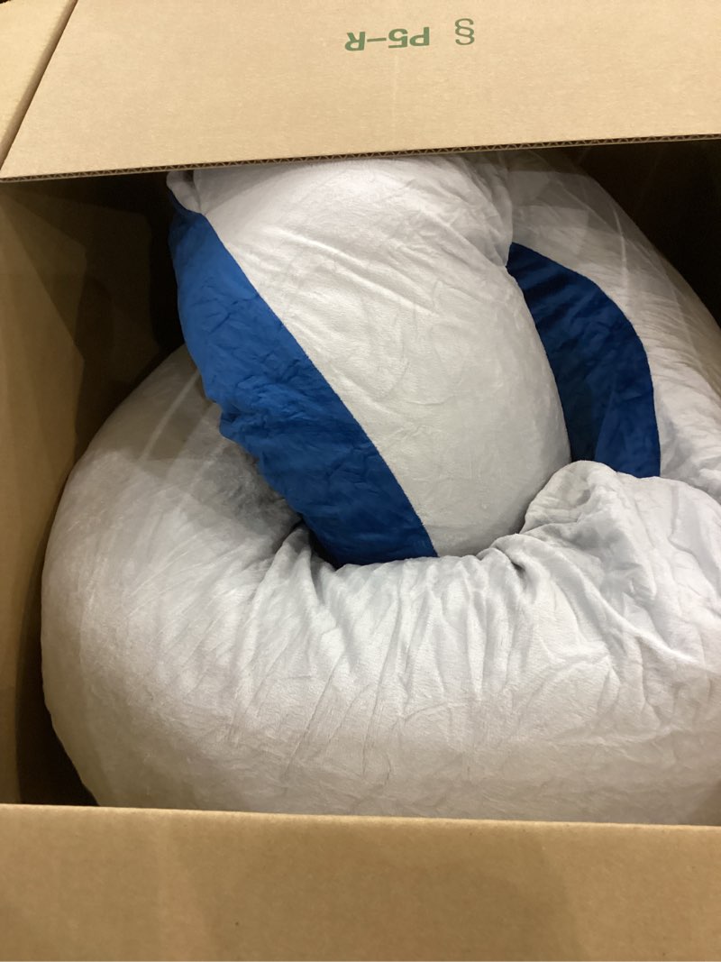 Condition photo showing Good Condition for cauzyart Pregnancy Maternity Pillows for Sleeping 55 Inches U-Shape Full Body Pillow Support - for Back, HIPS, Legs, Belly for Pregnant Women with Removable Washable Velvet Cover Gray & Blue Velvet Cover - 57 Inch