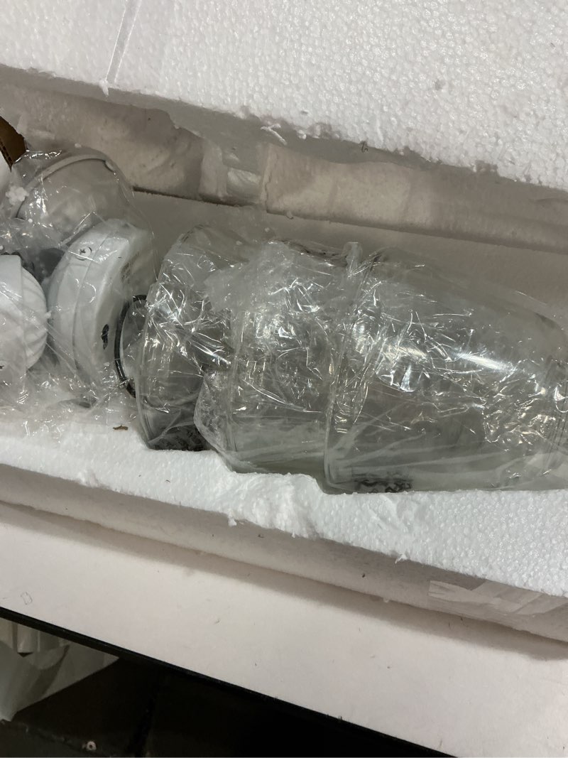 Condition photo showing New/Like New for Aspen Creative 22013-1, Three-Light Ceiling Fan Light Kit with Pull Chain, Matte White Finish with Clear Glass Shades, 13-1/8" Diameter x 6-3/4" Height Matte White Clear Glass