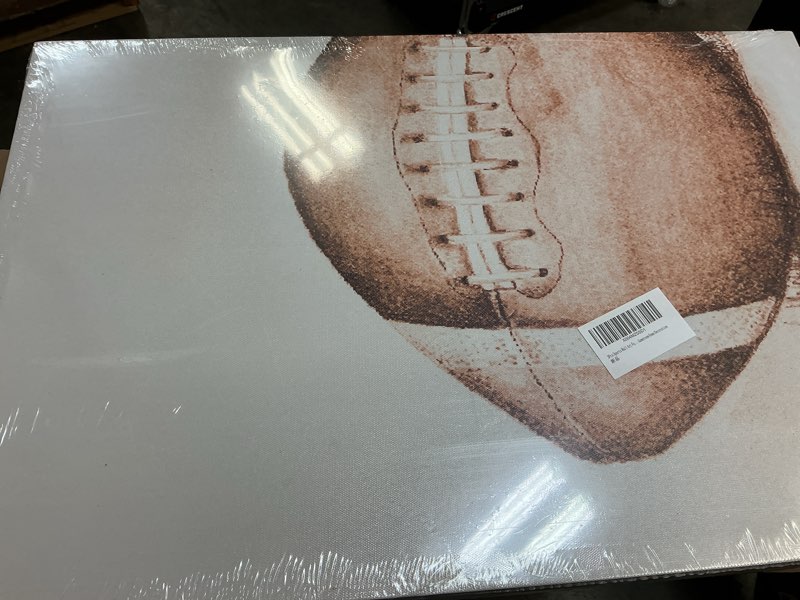 Condition photo showing New/Like New for 3pcs sports wall art football baseball basketball theme painting picture wall decor vintage sport poster print artwork for boy room playroom bedroom gameroom home decoration vintage ball 24l"×16w" canvas