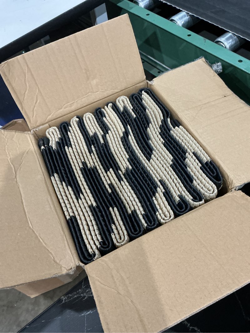 Condition photo showing Good Condition for sand mine waterproof outdoor rug 10x20 ft, plastic reversible rug, modern area rug, large floor mat for outdoors, rv, patio, backyard, deck, picnic, beach, camping, black & beige black & beige 10' x 20'