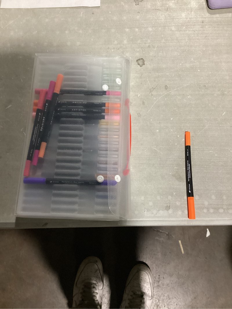 Condition photo showing Good Condition for (similar to) (incomplete)marker organizer case – holds 72-96markers | portable art marker storage bag with clear view panels & removable dividers | marker holder for alcohol markers, pens, craft supplies(case only) ivory medium - top open