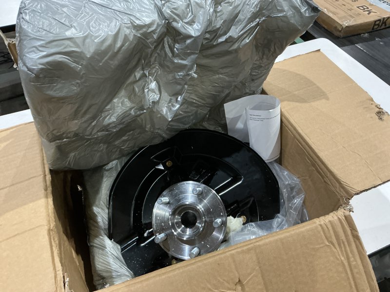 Condition photo showing As Is for front steering knuckle assembly compatible with escape 13-19 | front left side, lk144, superior ductile cast iron, outstanding carrying capacity, rotating smoothly, coating treatment front left driver side