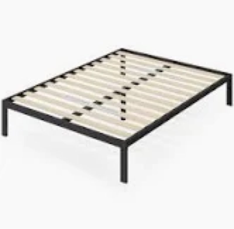 Black King Metal Platform Bed Frame Without Headboard