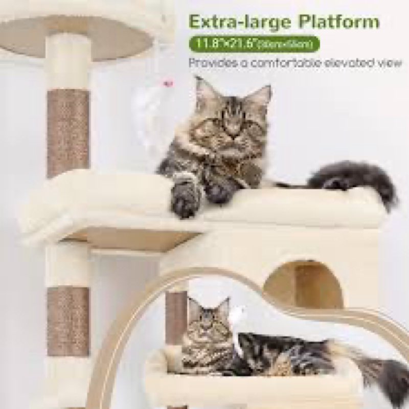 Globlazer Heavy Duty Cat Trees for Large Cats, Sturdy 72in Maine Coon Cat Tree for Large Cat 20 lbs+