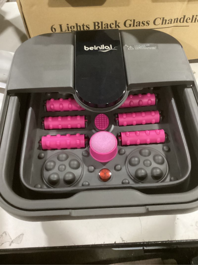 Condition photo showing New/Like New for Beinilai Collapsible Foot Spa,Foot Bath with Heat and Massage and Bubble Jets,Foot Soak Tub with Six Non Motorized Rollers,Acupressure Massage Points,Red Light and Removable Pumice Stone Dark Grey