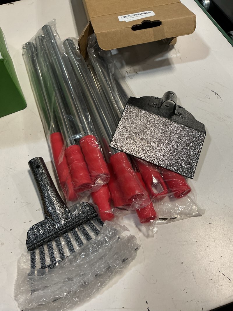 Condition photo showing Good Condition for (incomplete )pooper scooper, long handle dog pooper scooper, heavy duty stainless steel rake with tray & spade set for pet waste removal, for grass, dirt or gravel red