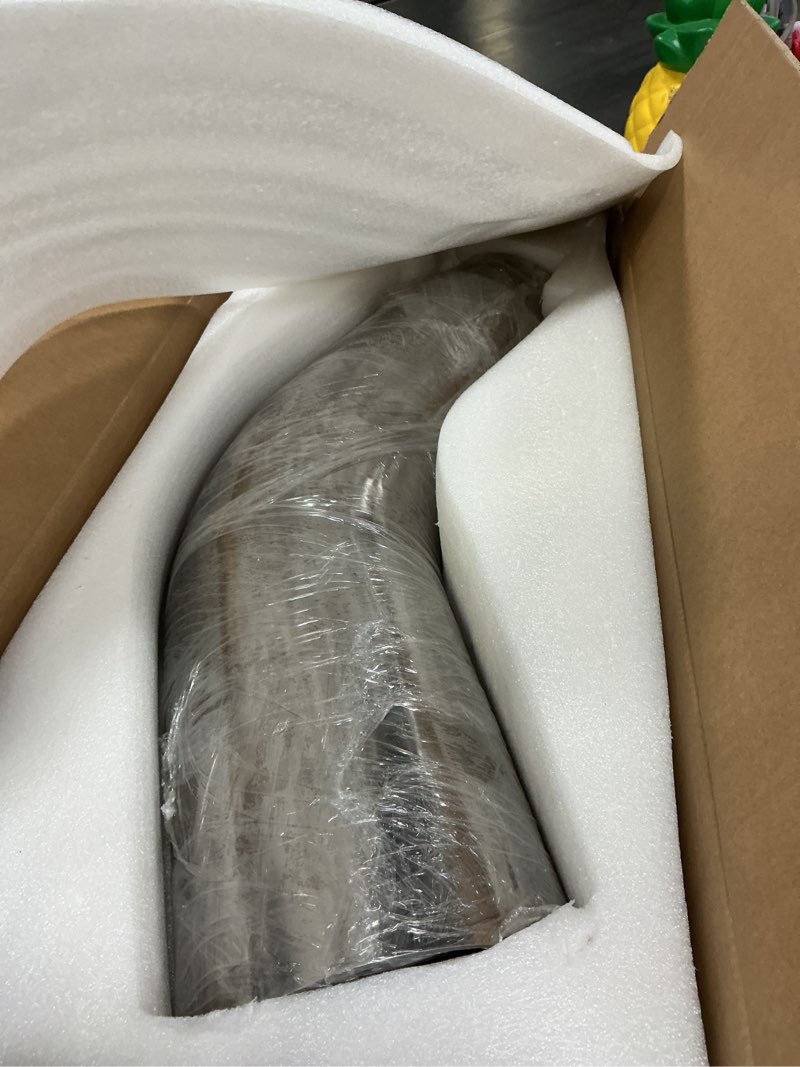 Condition photo showing Good Condition for 5 Inch Diesel Exhaust Elbow Tip 304 Stainless Steel Polished Exhaust Pipe Elbow 5”Inlet to 6” Outlet 23" Overall Long Side Exit Exhaust Tip Compatible with Pickup Truck