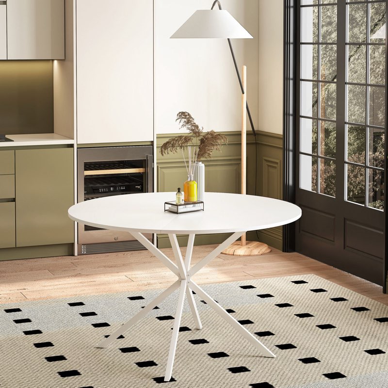 Myrian Indoor Faux Wood Round Dining Table