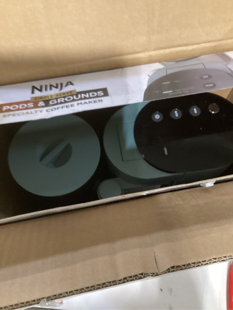 Condition photo showing New/Like New for Ninja Pods & Grounds Specialty Single-Serve Coffee Maker, K-Cup Pod Compatible, Built-In Milk Frother, 6-oz. Cup to 24-oz. Travel Mug Sizes, Iced Coffee Maker, 1550 watts, Sage Green, PB051SG Standard Sage Green