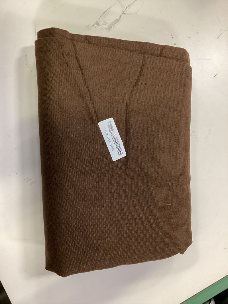 Condition photo showing Good Condition for KEQIAOSUOCAI Brown Linen Textured Blackout Curtains 102 Inches Long for Living Room, 100% Light Blocking Curtain Drapes Chocolate Brown 50 by 102 Inch Length 2 Panels Back Tab Rod Pocket 50\"W x 102\"L (Pack of 2) Brown