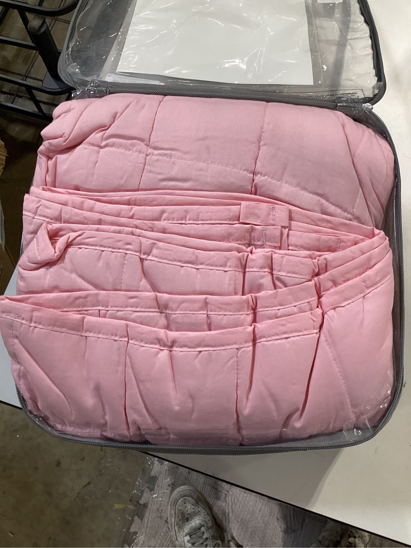 Condition photo showing Good Condition for bare home weighted blanket queen size 17lbs (60" x 80") for adults - all-natural 100% cotton - premium heavy blanket nontoxic glass beads (cotton light pink, 60"x80") 60" x 80" 17 lbs 07 - cotton light pink