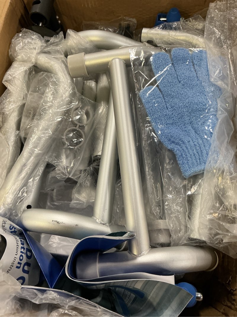 Condition photo showing Good Condition for sliding shower chair with arms and back, 500lbs tub transfer benches with non slip aluminum body and suction cups adjustable height bath seats for seniros elderly disabled or bariatric adults xy5-g302-tl largest sliding shower chair bench