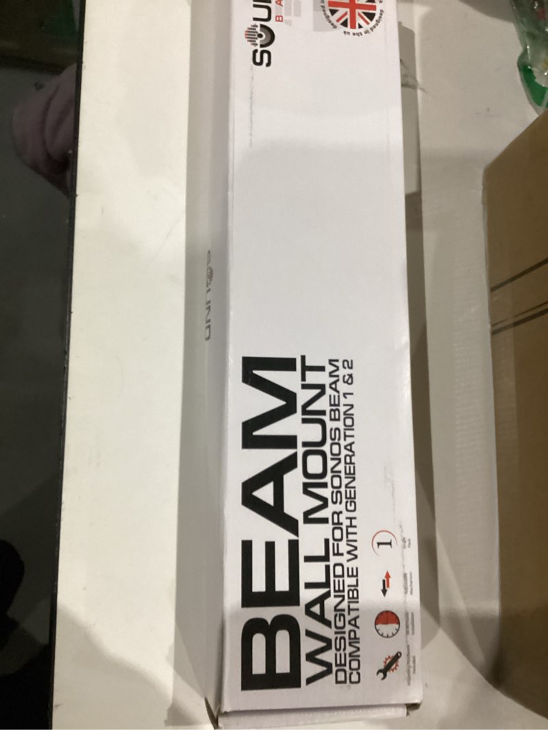 Condition photo showing New/Like New for sound bass soundbar mount for sonos beam compatible with generation 1 & 2 sonos beam sound bar includes all necessary mounting hardware, mounts bracket, black