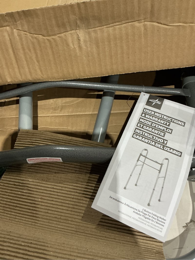 Condition photo showing As Is for medline lightweight folding walker for seniors with