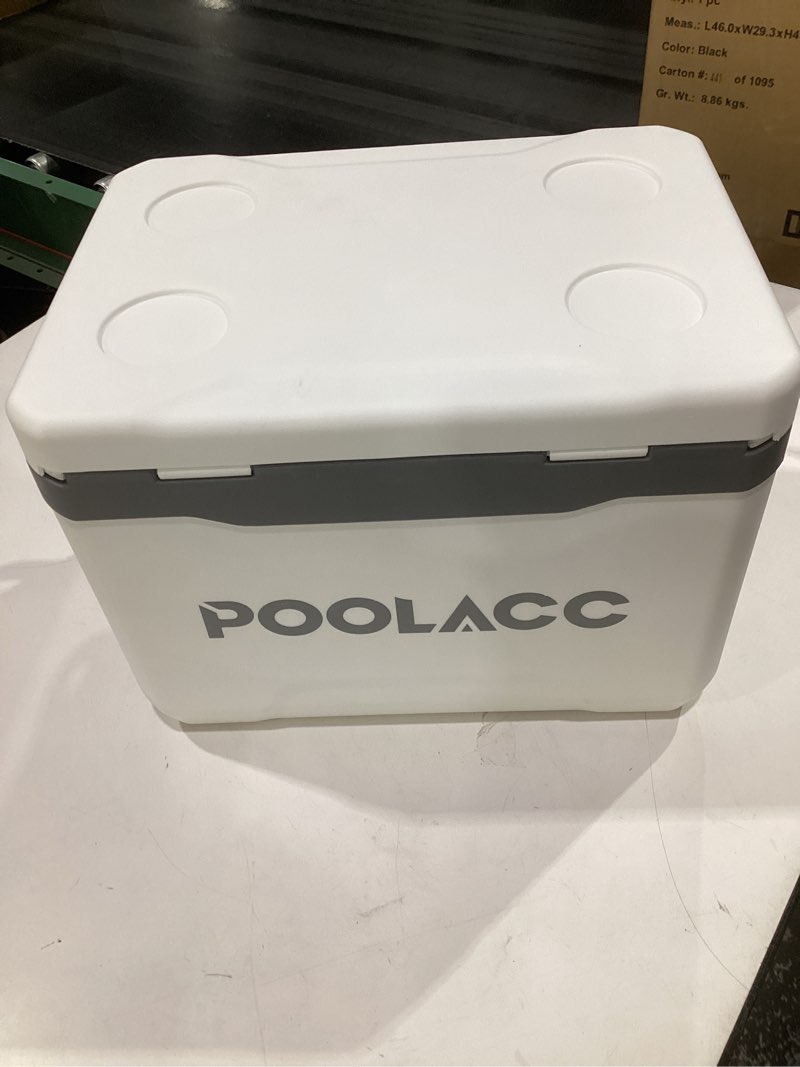 Condition photo showing New/Like New for portable personal cooler, poolside ice chest for above ground pool or spa - fits intex pools, hard-sided cooler with bonus ice pack for lunch, drink, camping, picnic, beach, fishing 13.74qt