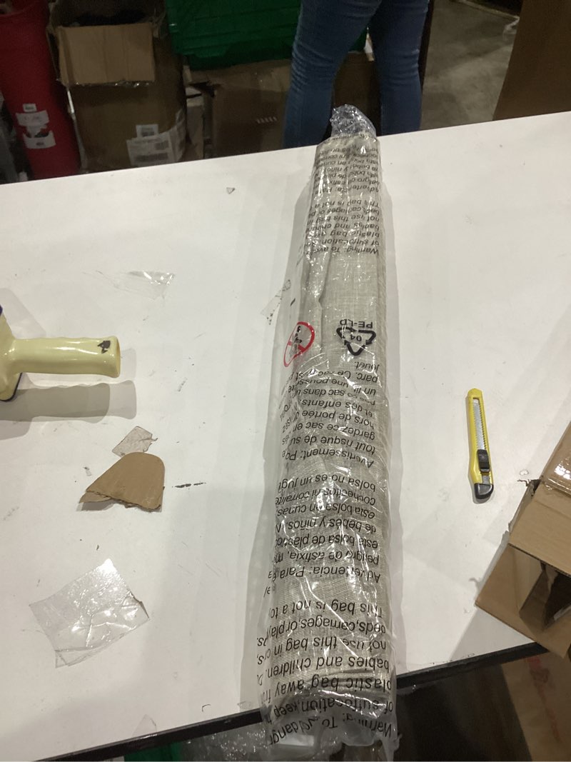 Condition photo showing Good Condition for no Drill Cordless Roman Shades for Windows, 28" W × 64" H - Light Filtering - Linen - Beige Light Filtering - Linen - Beige 28" W × 64" H