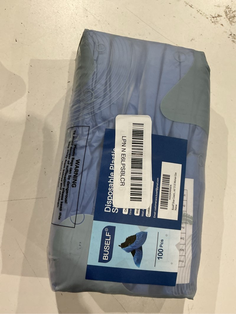 Condition photo showing Good Condition for buself shoe covers disposable non slip - pack of 100 (50 pairs), premium waterproof and recyclable shoe booties covers for indoors, fits up to 11 us men and 13 us women size pack. of 100.