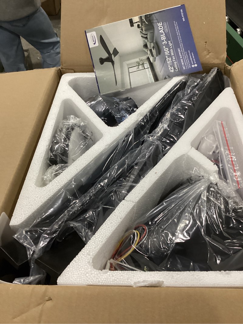 Condition photo showing New/Like New for Depuley 42-Inch Ceiling Fans with Lights: Black 3 Blade Flush Mount Low Profile Ceiling Fan for Bedroom - Dimmable Indoor Outdoor Fan with Remote APP Control Ultra Quiet DC Motor Timer Black 42 Inch